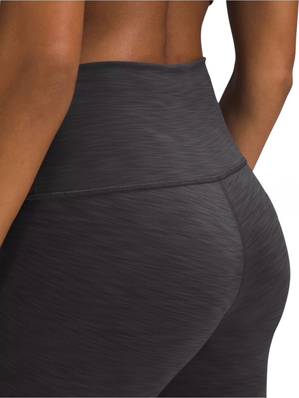 Lululemon Wunder Train HR Crop Legging Heathered Graphite Gray Sz 8 - Picture 5 of 11